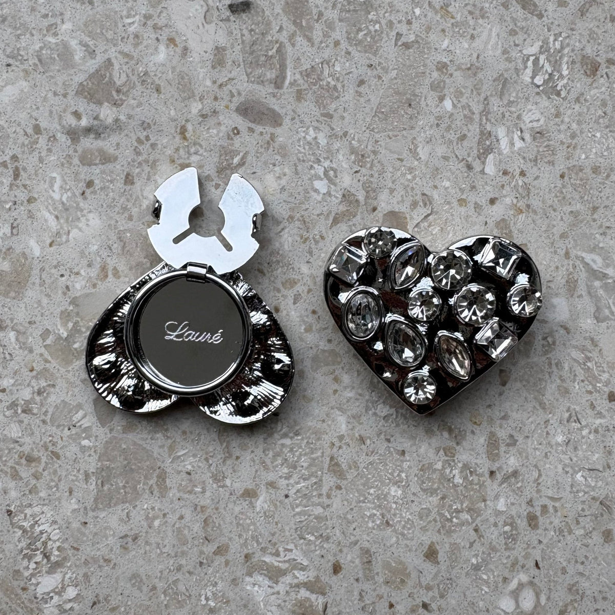 Button Cover Hart Glitter - Lauré