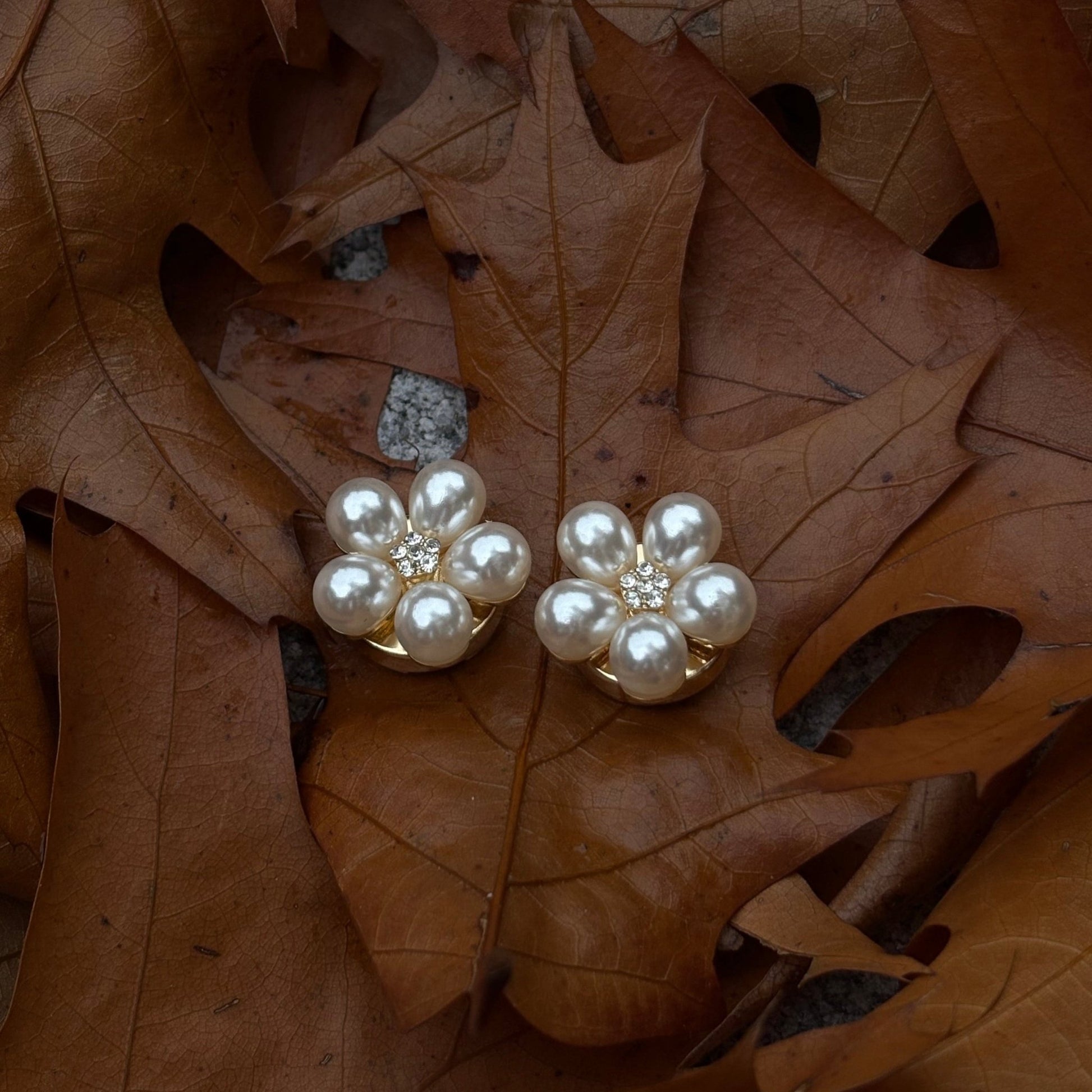 Button cover parel bloem groot - Lauré