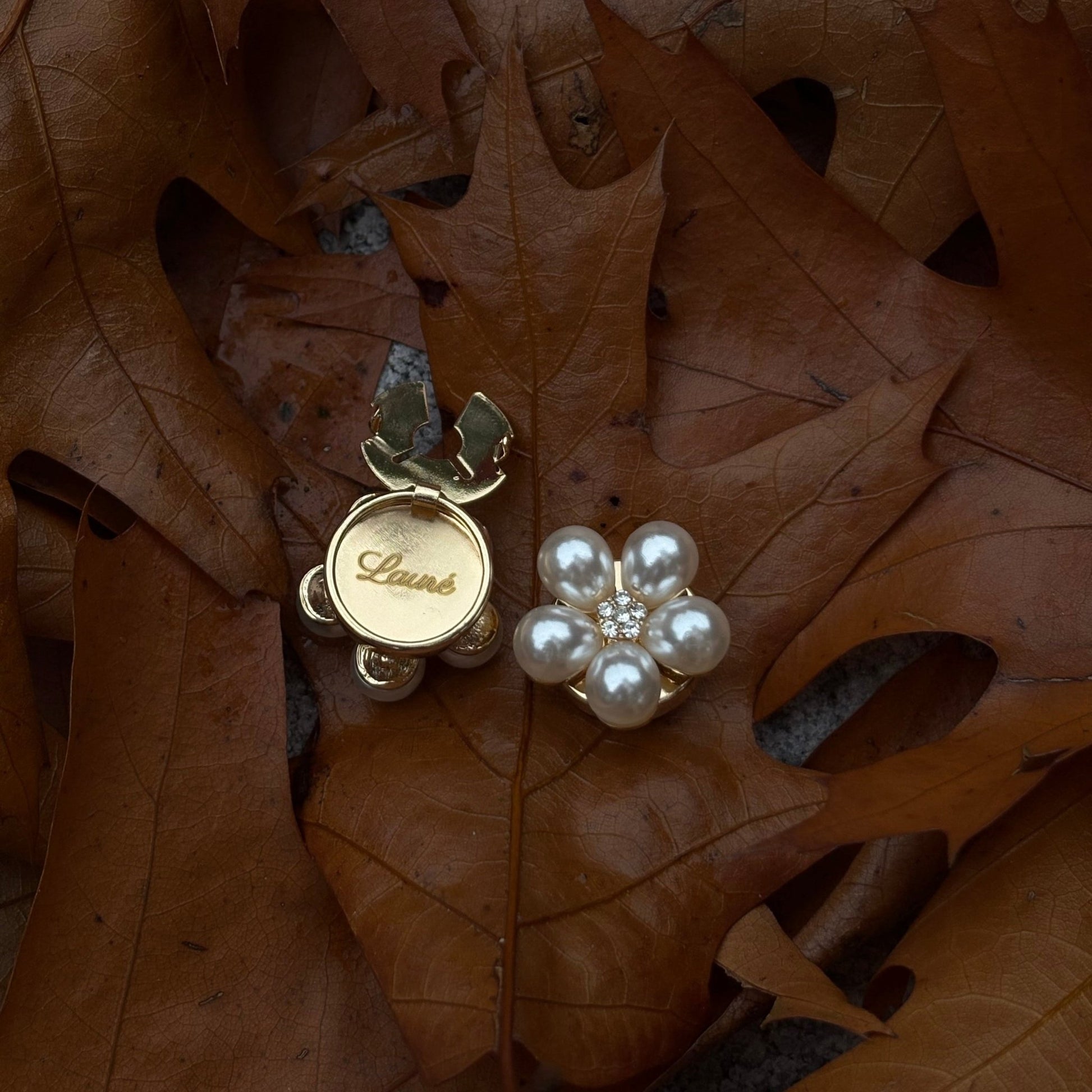 Button cover parel bloem groot - Lauré