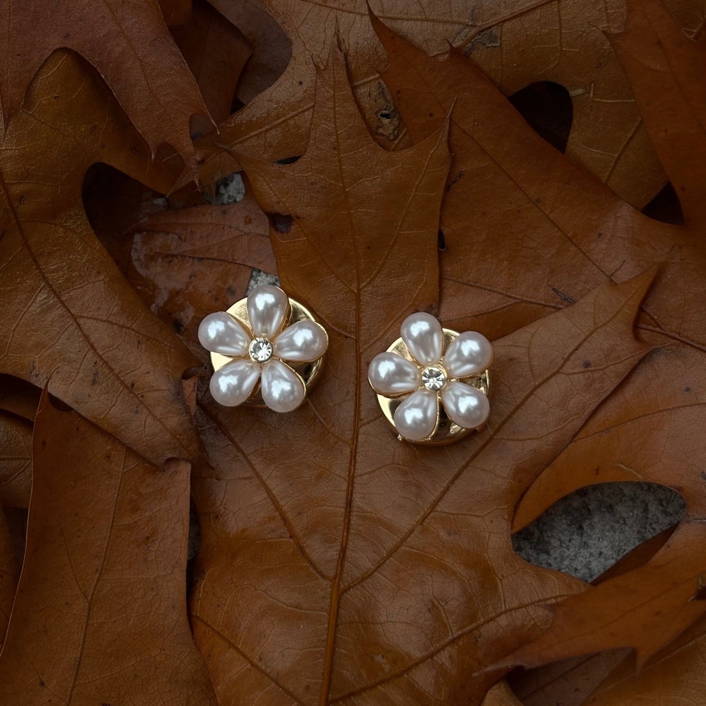 Button cover parel bloem klein - Lauré