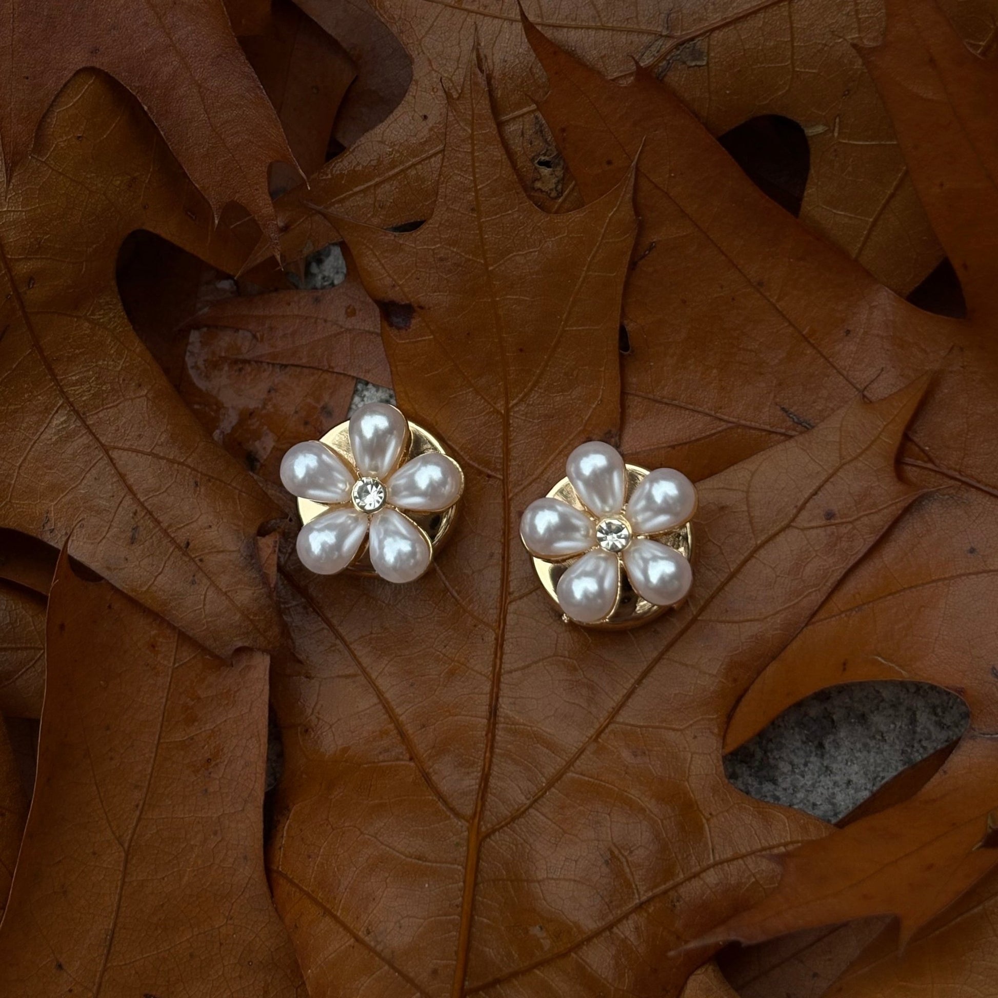 Button cover parel bloem klein - Lauré