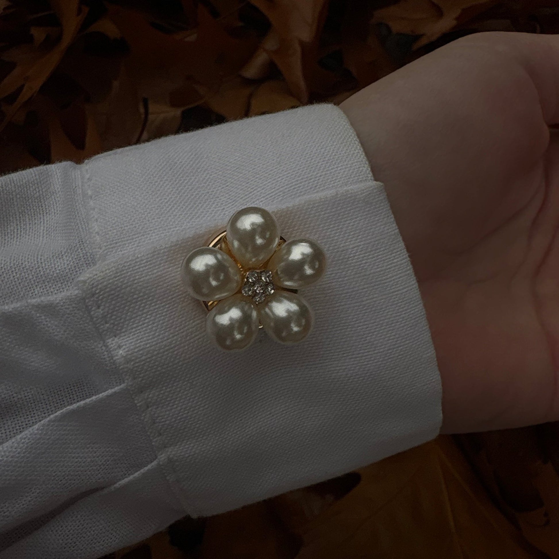 Button cover parel bloem groot - Lauré