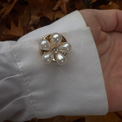 Button cover parel bloem klein - Lauré